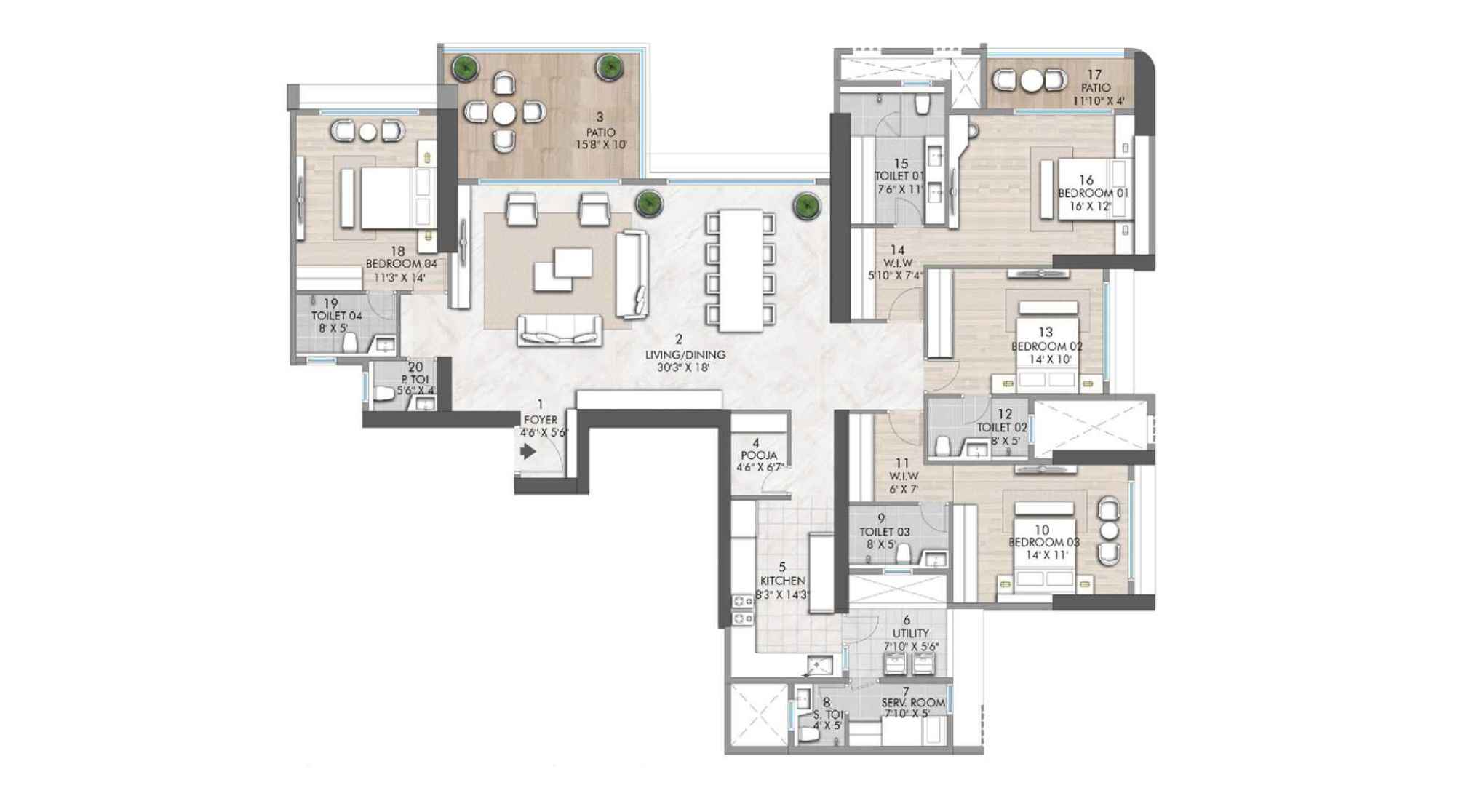 Rustomjee-verdant-vistas-Floor-Plan-4BHK-2204-sqft