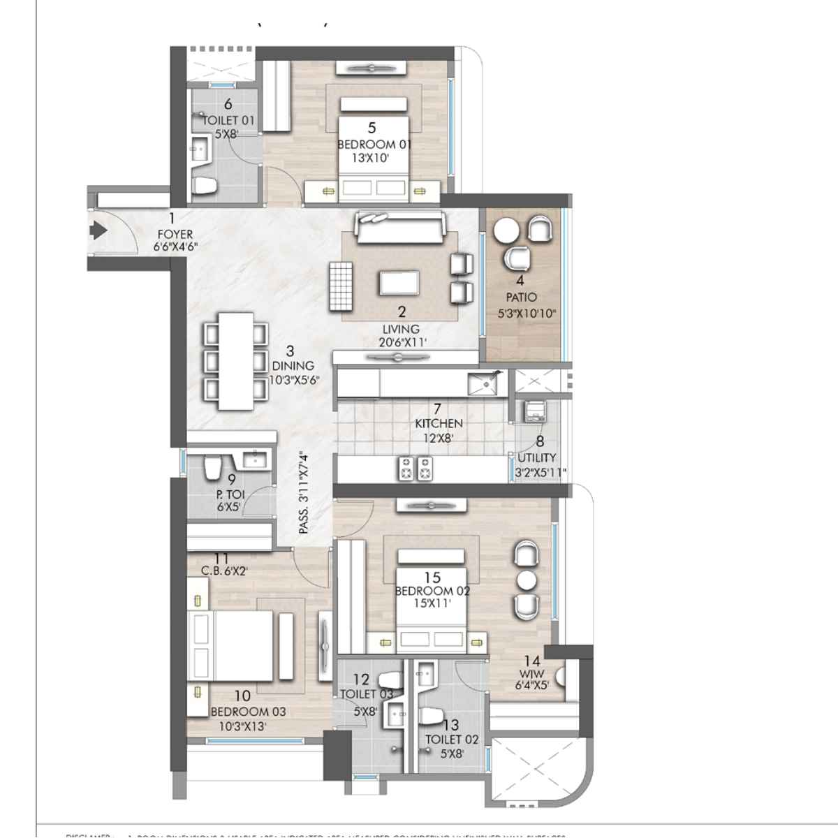 Rustomjee-verdant-vistas-Floor-Plan-3BHK-1191-sqft