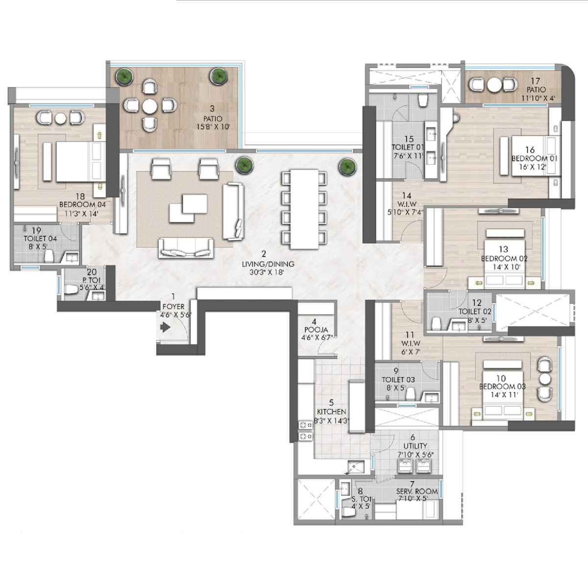 Rustomjee-verdant-vistas-Floor-Plan-4BHK-2204-sqft